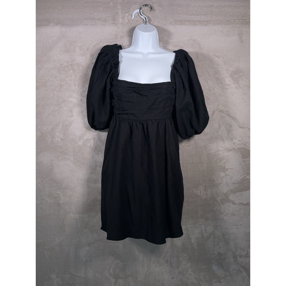 Abercrombie & Fitch Dress Womens Size MP Black‎ Puff Sleeve Mini Cottagecore
